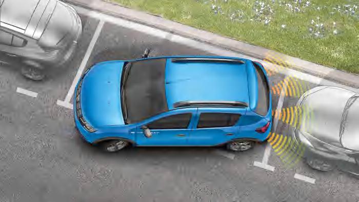 Pilna drošība jebkuros apstākļos Aizmugures parkošanās sistēma*: brīdina vadītāju