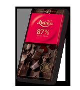Šokolādes tāfelītes Chocolate tablets Шоколадные плитки LAIMA TUMŠĀ ŠOKOLĀDE AR VESELIEM LAZDU RIEKSTIEM 52% 220 g Tumšā šokolāde ar veseliem lazdu riekstiem Dark chocolate with