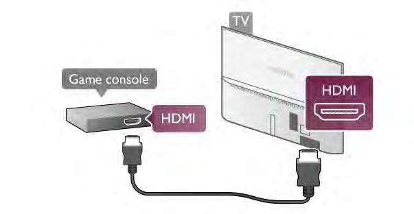 Ja sp!"u konsole ir savienota, izmantojot HDMI vadu, un t# atbalsta EasyLink HDMI CEC, varat to vad$t ar televizora t#lvad$bas pulti. Kreis!s/lab!s puses audio un video/scart Varat pievienot sp!