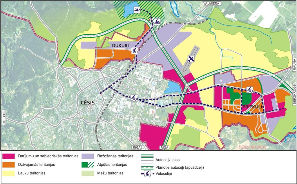 Piepilsētas apbūves attīstību paredz arī Priekuļu novada Stratēģija (18.att.), plānojot piepilsētā attīstīt ražošanas, darījumu un sabiedriskos objektus.