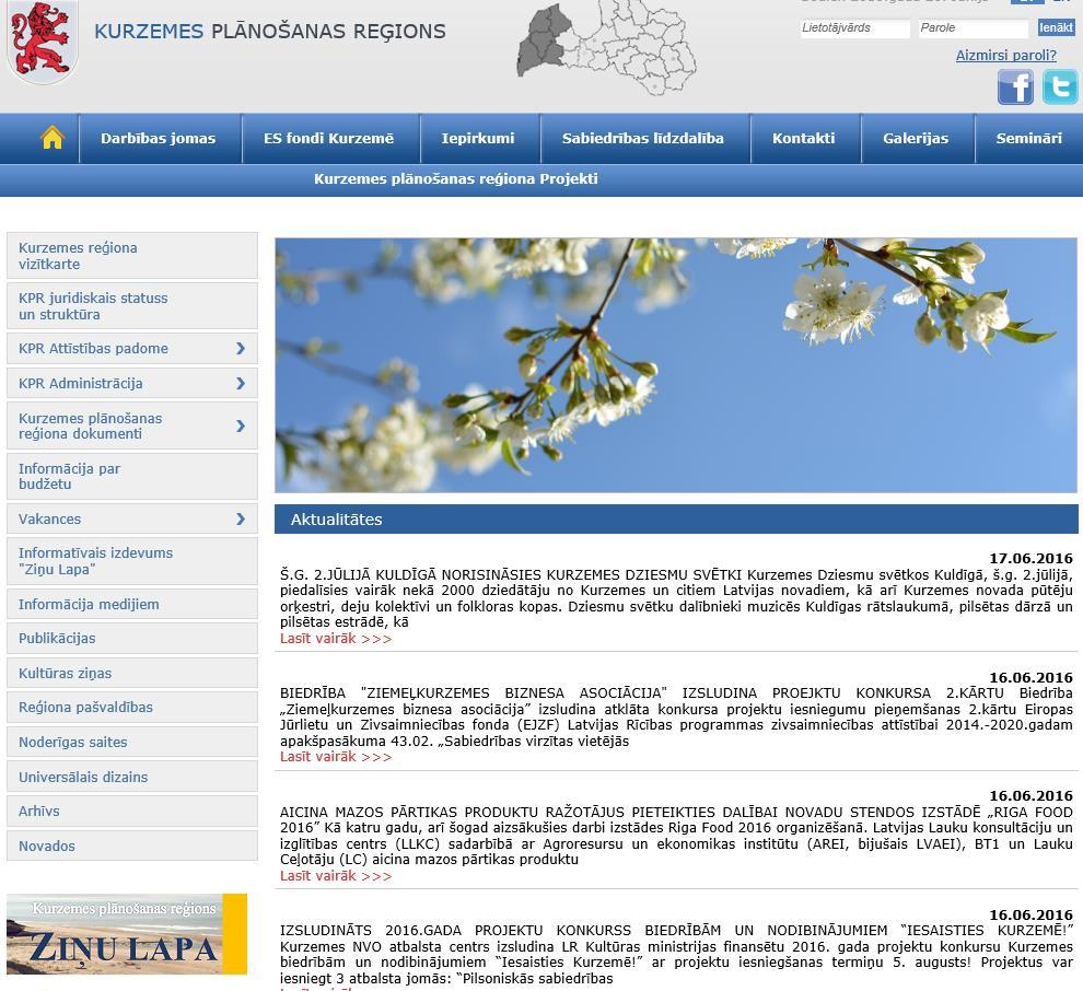4. KOMUNIKĀCIJA AR SABIEDRĪBU KPR ir izveidota mājaslapa internetā latviešu un angļu valodā, kas nodrošina piekļuvi aktuālai informācijai par svarīgākajām norisēm reģionā gan KPR pašvaldībām, gan