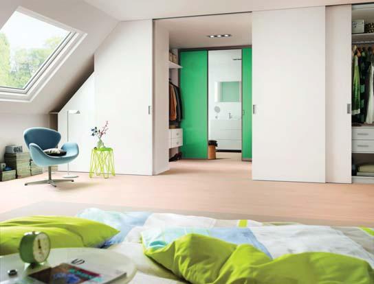 Sliding doors can be installed not only in standard rooms and niches, but also in attic or roof rooms.