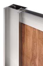 Aluminium frame profiles can be used for laminate or glass fillings.