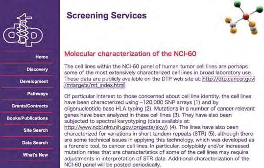 html The NCI-60 cell lines include the following cell lines (tissue