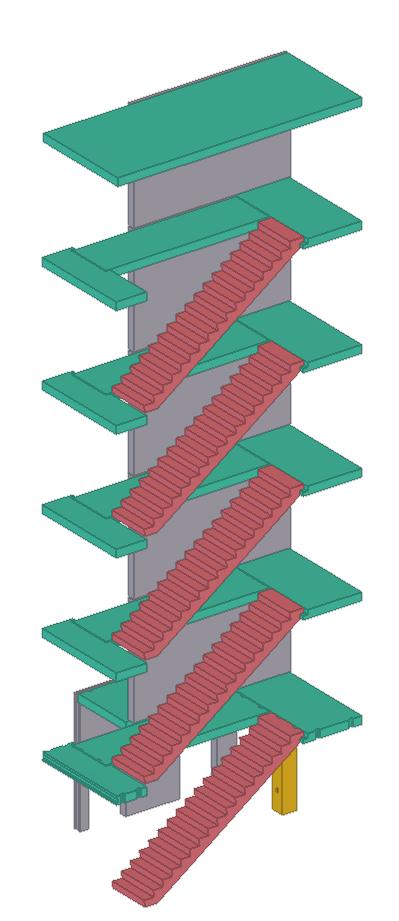 a) b) a) aprēķina modelis b) ēkas shematiskais 3D modelis 2.4.2.1. att. Aprēķina modelis atsevišķai ēkas daļai.