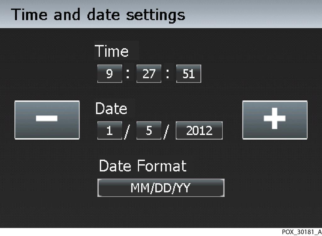Ekspluatācija Lai iestatītu datumu un laiku. 1. Normālā uzraudzības režīmā, nospiediet MENU. 2. Nospiediet MONITORING SETTINGS. 3. Nospiediet TIME AND DATE. 4.