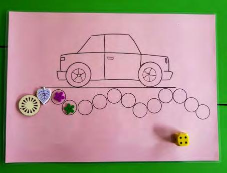 Didaktiskā spēle,,mašīnas ceļš Mērķis: bērni prot atlikt atbilstoša skaita priekšmetu.