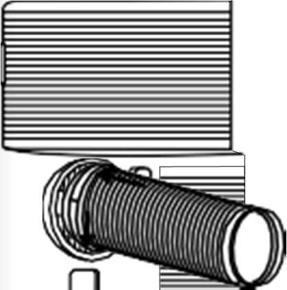 Nodrošiniet ventilācijas paneli vietā ar 4 B tipa skrūvēm, kā arī ar vienu skrūvi katram pagarinājumam Air outlet connector or Seal adaptor A Uzstādiet loga slīdņa komplektu Horizontal Vertical 3.