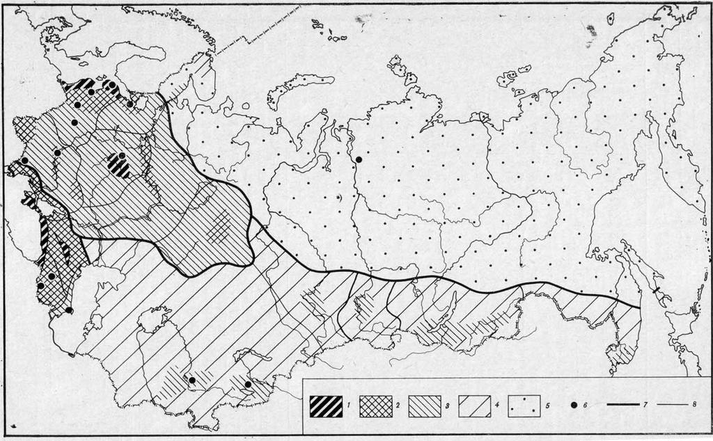 tūrisma attīstības pakāpes (sk. 10. attēlu). Piecus gadus vēlāk daudz lielāku detalizācijas pakāpi rajonēšanā ieviesa Zorins (Зорин), sadalot PSRS teritoriju piecās zonās un 31 rajonā. 10.attēls.