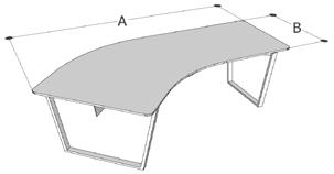 Pusrāmja galds - vienmēr 2350 800 SM1-GBK4 -- -- -- 353 papildus kombinējams ar 580mm dziļajiem Simetriskais (kreisais)