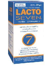 LACTOSEVEN Dienas deva 1-2 tabletes satur: pienskābās baktērijas 1-2 x 10 9 KVV* Lactobacillus acidophilus, Lactobacillus casei, Lactobacillus plantarum,