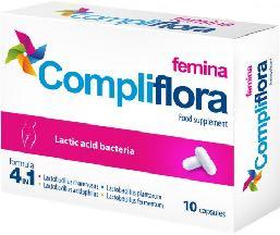 COMPLIFLORA 1 ilgstošas darbības kapsulā 6 x10 9 KVV Lactobacillus acidophilus 2 x10 9 KVV, Lactobacillus fermentum 1.
