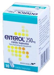 ENTEROL «Aktīvā viela ir 250 mg Saccharomyces boulardii CNCM I-745 100 mg Enterol - vismaz 1