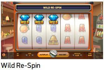 Wild Re-Spin papildfunksija Papildiespēja tiek aktivizēta, ja pamata spēle jebkur uz laukuma parādās 3 aizstājējsimboli (parastie vaix3).