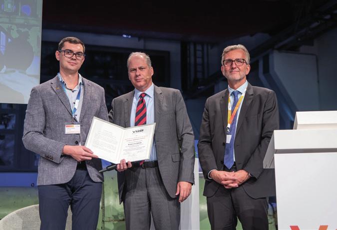 Prestižā VGB Inovācijas balva 2021. gadā Romānam Oļekšijam Avots: Eventfotografen, E.Hausmann R. Oļekšijs (pirmais no kreisās) 2021.