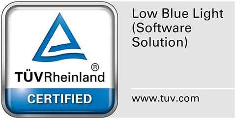TÜV Rheinland sertifikācija TÜV Rheinland Low Blue Light (Zema Zilās Gaismas Līmeņa) sertifikācija Zilā gaisma rada acu nogurumu un diskomfortu.