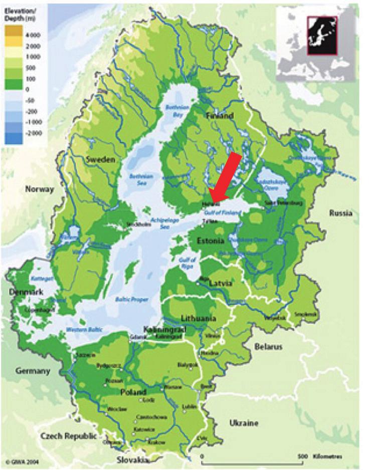 Gammelbacka straume Baltijas jūras reģionā Gammelbacka strauts, ko sauc arī par Storängsbäcken, iztek no Kuninkaanportti un Ernestas mežus caur Eestinmäki un Karjalaiskylä laukiem cauri apbūvētajai