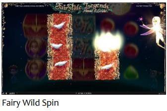 Papildus opcija Fairy Wild Spins Šī papildfunkcija tiek aktivizēta pēc nejaušības principa. Fairy Wild funkcijas laikā 3 aizstājējsimboli parādās uz 1., 2., 4. un 5.