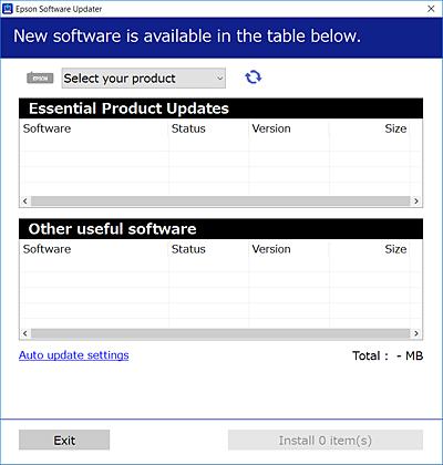 Tīkla pakalpojumu un programmatūras informācija 2. Palaidiet programmu EPSON Software Updater. Ekrānuzņēmumā ir attēlots piemērs Windows operētājsistēmā. 3.