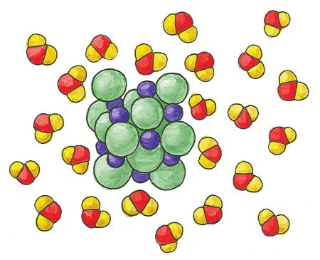B Ķīmiskās saites pārraušana polāru ūdens molekulu ietekmē. C Atsevišķu jonu izkliedēšanās visā šķīduma tilpumā. Kuru vielu (NaCl, CH 4, HCl, BaJ 2 vai CO 2 ) šķīšanas process ir attēlots shēmā?