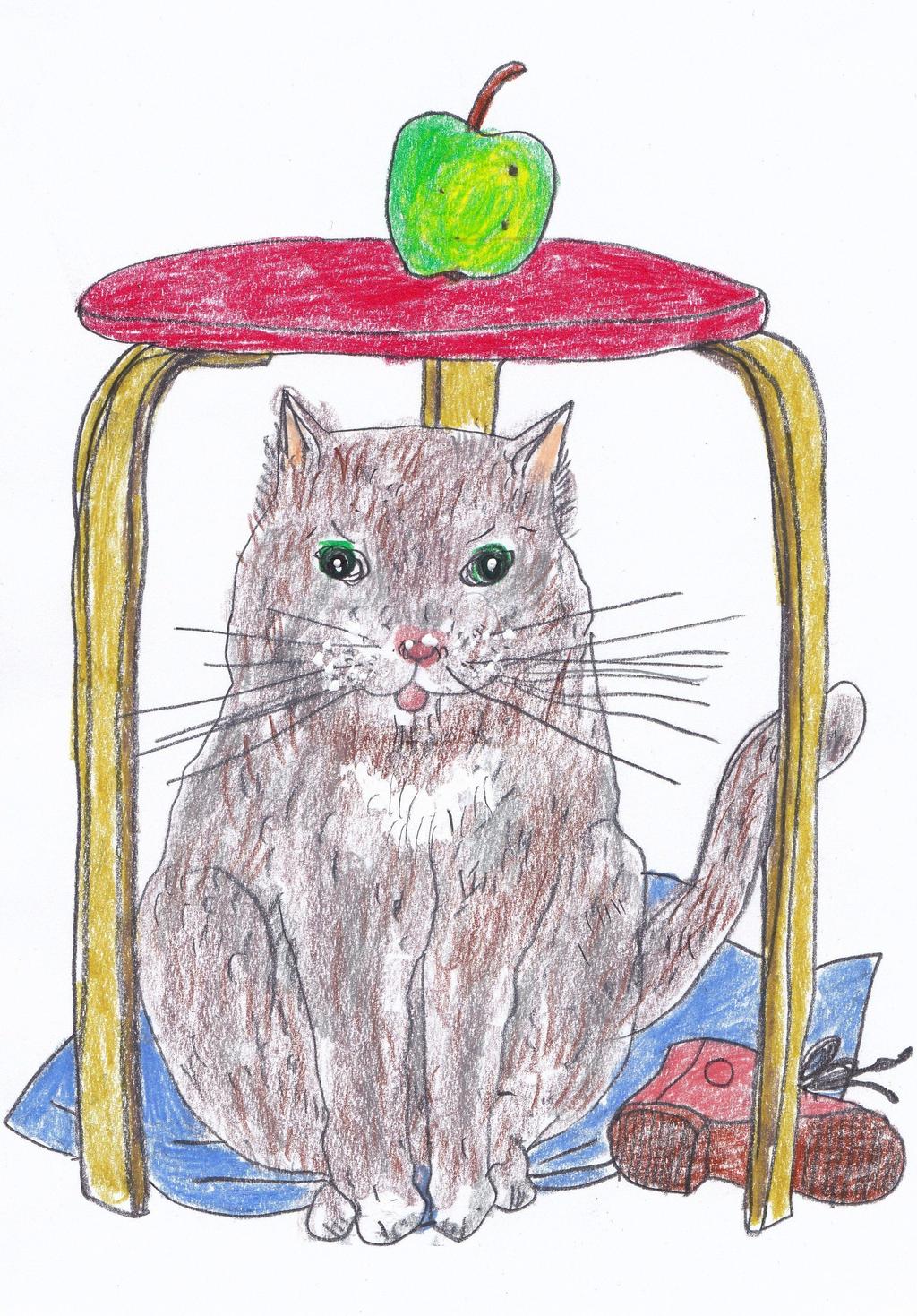 Ūsas Autors nezināms Andras Otto ilustrācijas Kaķis savas ūsas izmanto, lai mērītu telpu vai attālumu.