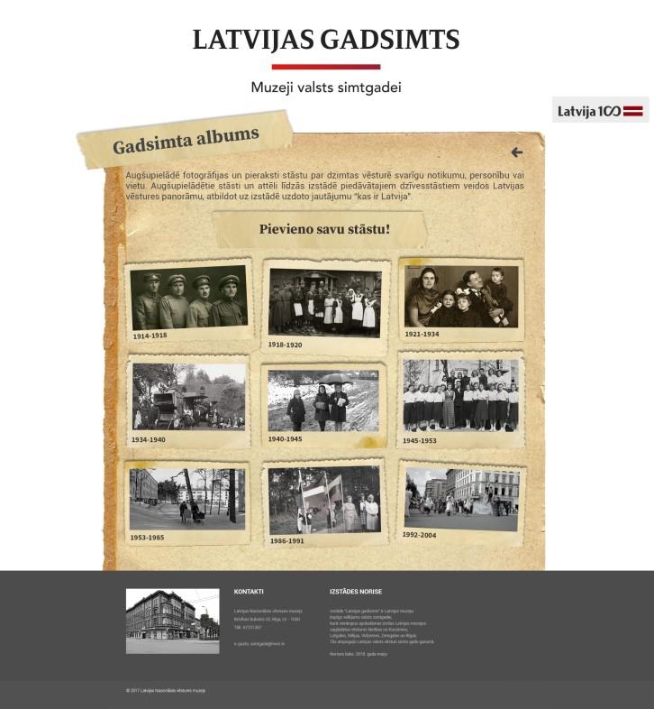 gadā Gadsimta albums papildinās Latvijas muzeju kopizstādi LATVIJAS GADSIMTS.