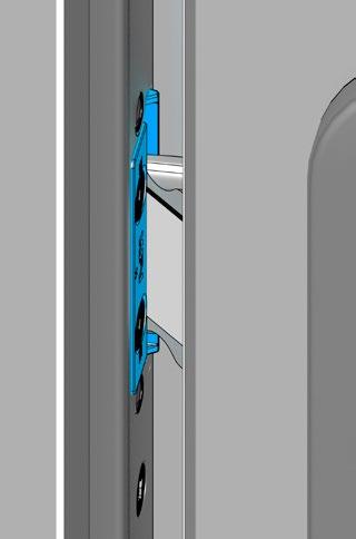 Lai durvis atvērtu, tiek izmantots rokturis [3] vai atslēga [4] pagriezta līdz atdurei atbloķēšanas virzienā.