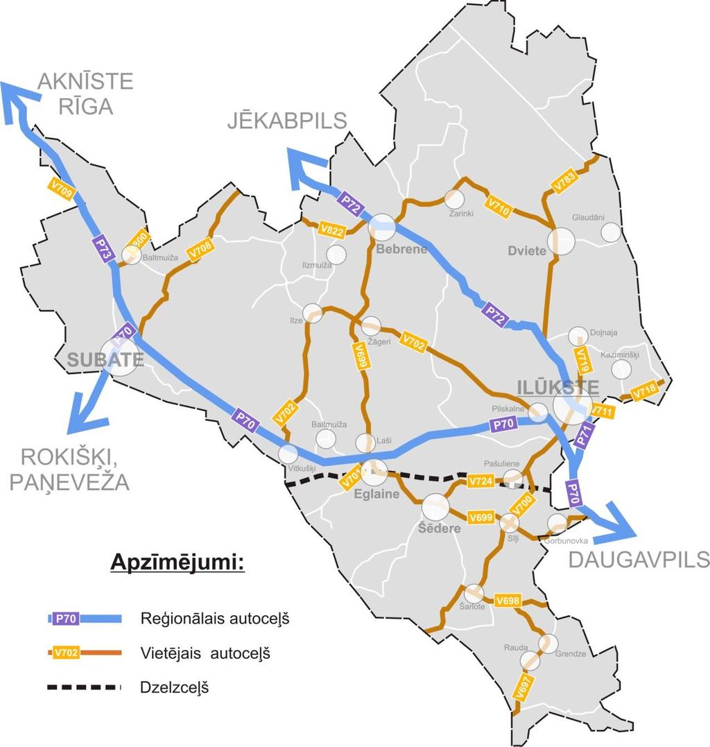 44 Attēls 20: Valsts autoceļi 6.1.4. SATIKSMES DROŠĪBA Ilūkstes novada teritorijā 2011. gada laikā Ceļu policijā tika reģistrēti 40 37 ceļu satiksmes negadījumi.