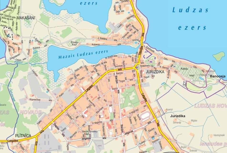 Ludzas pilsētas karte Ciblas, Kārsavas, Ludzas un