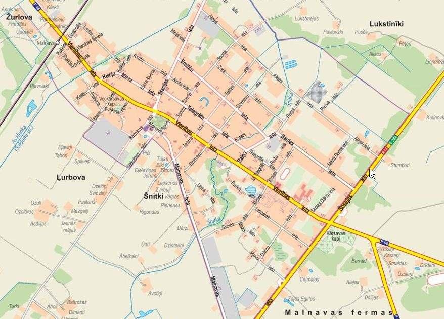 Kārsavas pilsētas karte Ciblas, Kārsavas, Ludzas un