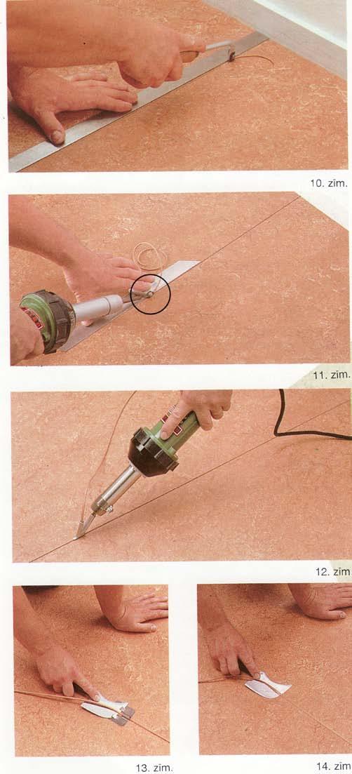 Linoleja grīdas segumu metināšana. Sametinot šuves, Marmoleum grīdas var padarīt pilnīgi ūdensnecaurlaidīgas, ja tā ir aprīkotas ar attiecīga veida grīdlīstēm.