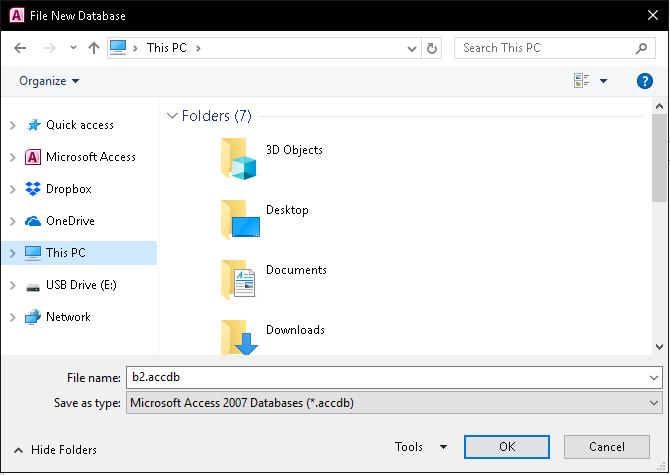 zīm.1. Vispirms ir jāatrod windows start sarakstā programma Microsoft Access un jāstartē tā, tad atveras logs, kas parādīts (zīm.