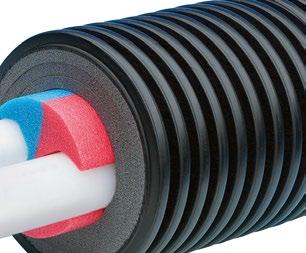Pielikums Apvalkcaurules materiāla īpašības Uponor PE-Xa caurules svars un tilpums Stabila, triecienizturīga PE-HD apvalkcaurule aizsargā izolācijas slāni un nesošās caurules no ārējās slodzes.