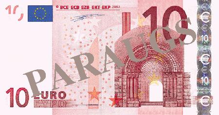 Eiro drošības pazīmes Eiro banknotēs iekļauti vairāki pretviltošanas elementi.