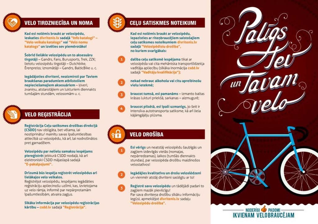 Buklets Palīgs Tev un Tavam velo CARMA (Cycling Awareness Raising and