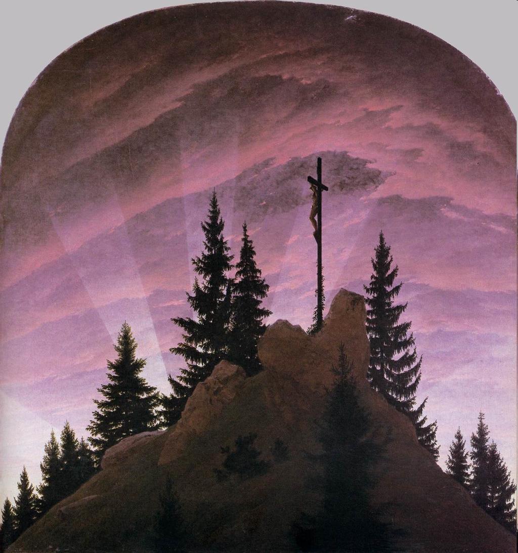 Kaspars Davids Frīdrihs (1774 1840) Krusta kalns, 1808. Pētniecība Kas darbā ir nereāls vai mistisks?