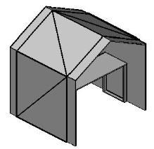 38 P-SJ Kabīne ar jumtiņu un galdu Kabīnes sienas izgatavotas no skaņu absorbējošiem, pārstrādāta poliestera šķiedras (30%) paneļiem, kas iestiprināti telpiskā tērauda cauruļu (D=6mm) karkasā (skat.