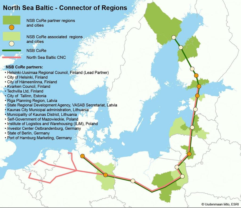 Mērķis Vispārējais mērķis un galvenais sasniedzamais rezultāts ir uzlabota ilgtspējīga Baltijas jūras reģiona ārējā un iekšējā sasniedzamība, nodrošinot Ziemeļjūras-Baltijas jūras transporta koridora