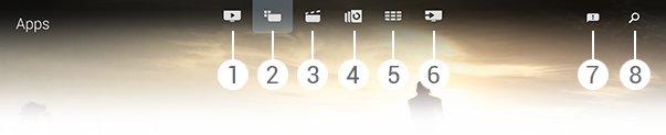 11 - Opcijas, kad pieejamas opcijas, ikona ir balta. 12 -, atvērt cilnes pilno lapu. 8 Sākuma izvēlne 8.3 8.